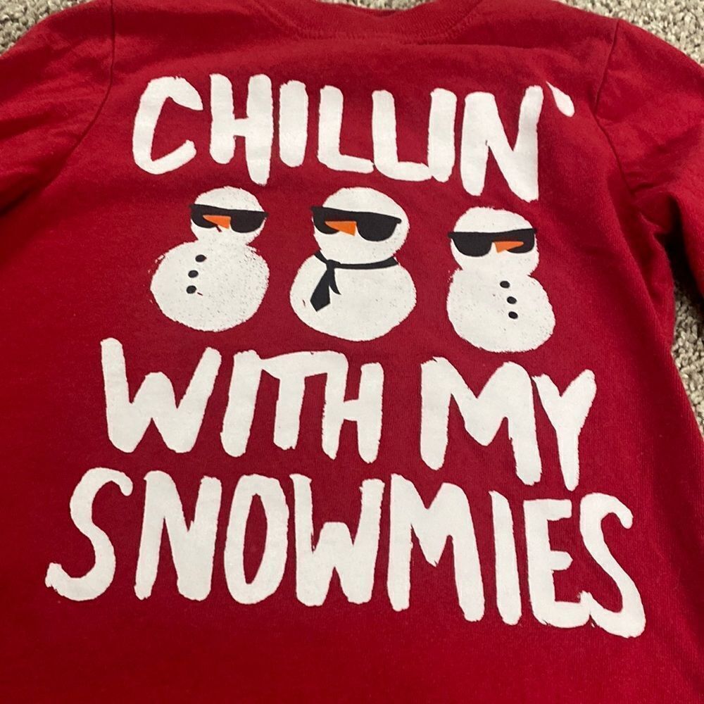 Christmas 🎄 Holiday Casual shirt ⛄️ snowman 4T Red